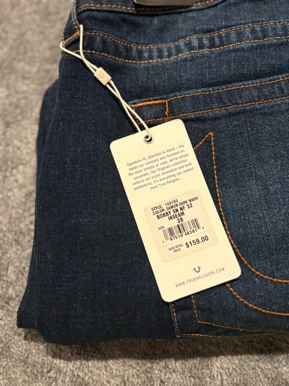 True Religion Men's Dark Blue Bootcut Jeans